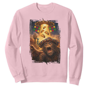 Funny Bigfoot Alien Selfie Sweatshirt Cinco De Mayo Party Gift TS12 Light Pink Print Your Wear