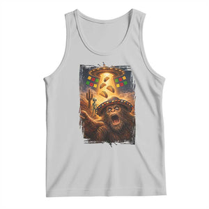 Funny Bigfoot Alien Selfie Tank Top Cinco De Mayo Party Gift TS12 Ash Print Your Wear