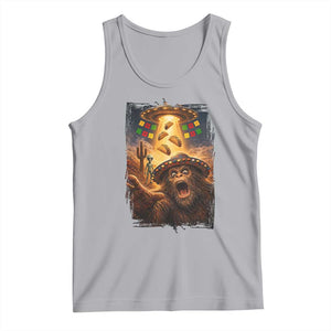 Funny Bigfoot Alien Selfie Tank Top Cinco De Mayo Party Gift TS12 Athletic Heather Print Your Wear