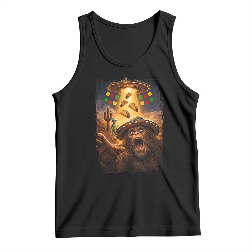Funny Bigfoot Alien Selfie Tank Top Cinco De Mayo Party Gift TS12 Black Print Your Wear