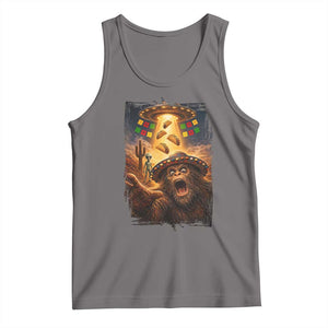Funny Bigfoot Alien Selfie Tank Top Cinco De Mayo Party Gift TS12 Deep Heather Print Your Wear