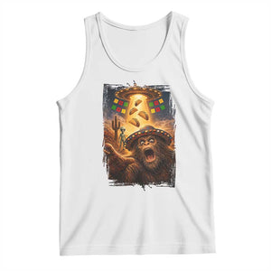 Funny Bigfoot Alien Selfie Tank Top Cinco De Mayo Party Gift TS12 White Print Your Wear