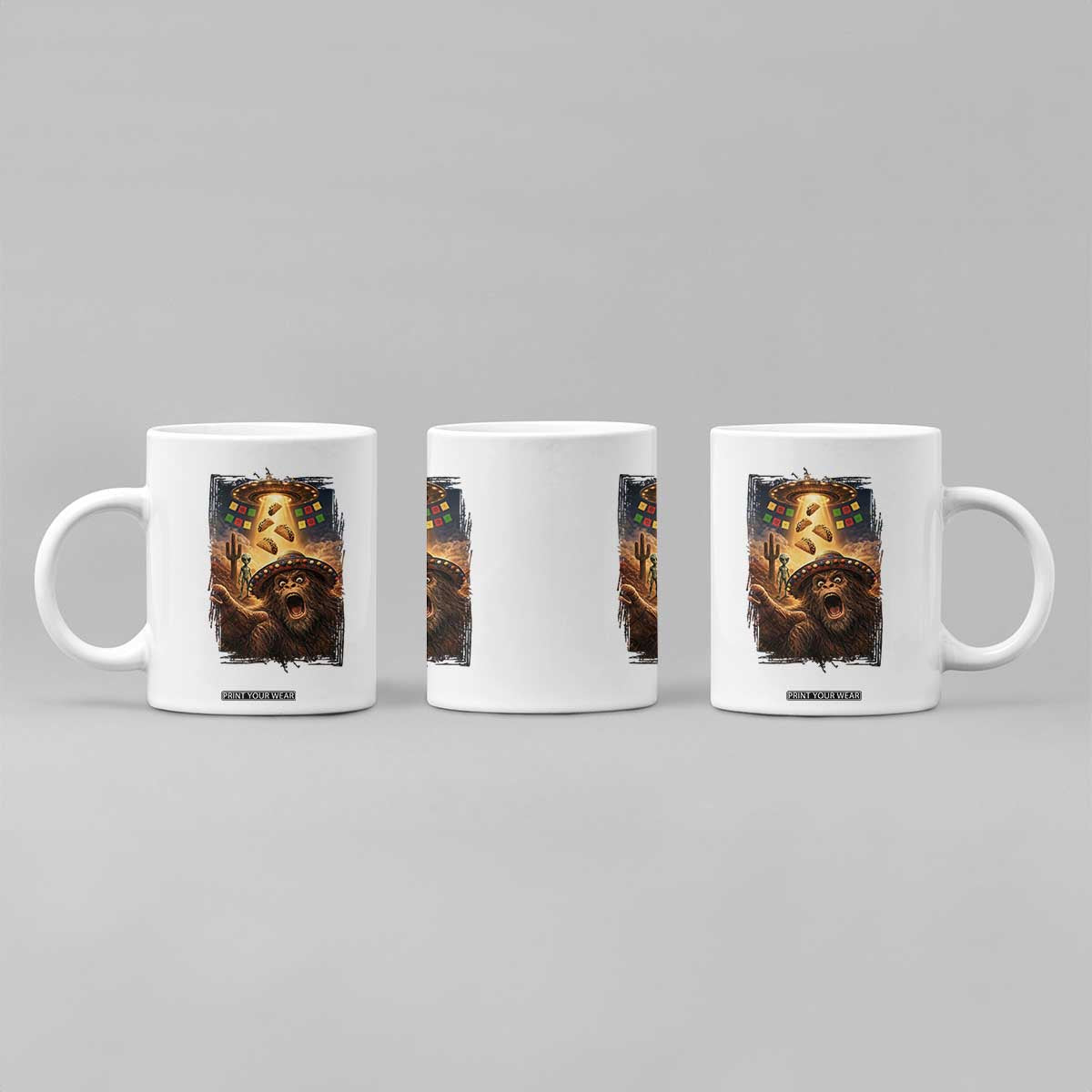 Funny Bigfoot Alien Selfie Coffee Mug Cinco De Mayo Party Gift TS12 Print Your Wear