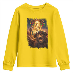 Funny Bigfoot Alien Selfie Youth Sweatshirt Cinco De Mayo Party Gift TS12 Daisy Print Your Wear