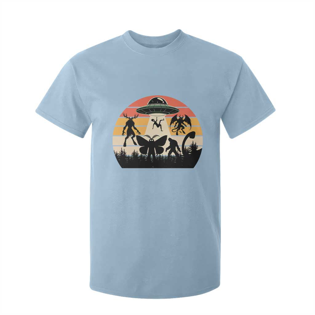 Retro Sunset Cryptid Squad T Shirt For Kid Cryptid Lover Gift TS12 Light Blue Print Your Wear