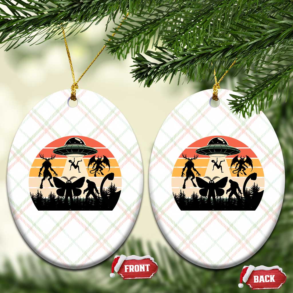 Retro Sunset Cryptid Squad Ceramic Ornament Cryptid Lover Gift TS12 Print Your Wear