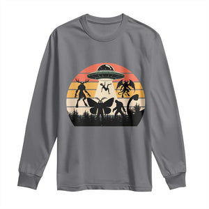Retro Sunset Cryptid Squad Long Sleeve Shirt Cryptid Lover Gift TS12 Charcoal Print Your Wear