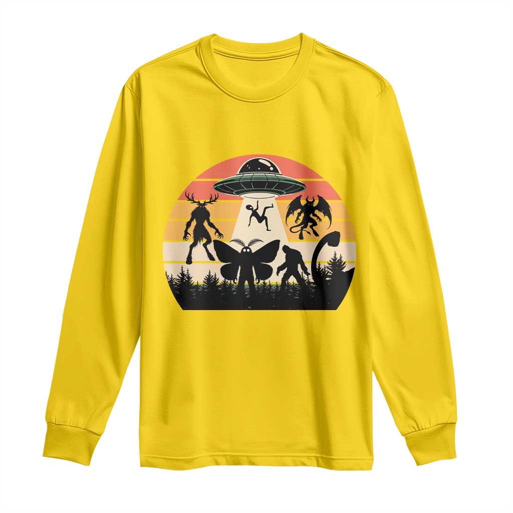 Retro Sunset Cryptid Squad Long Sleeve Shirt Cryptid Lover Gift TS12 Daisy Print Your Wear