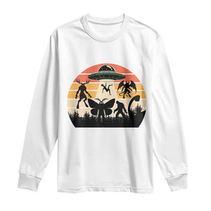 Retro Sunset Cryptid Squad Long Sleeve Shirt Cryptid Lover Gift TS12 White Print Your Wear