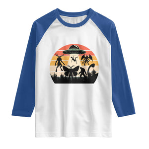Retro Sunset Cryptid Squad Raglan Shirt Cryptid Lover Gift TS12 White Royal Print Your Wear