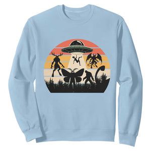 Retro Sunset Cryptid Squad Sweatshirt Cryptid Lover Gift TS12 Light Blue Print Your Wear