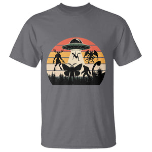 Retro Sunset Cryptid Squad T Shirt Cryptid Lover Gift TS12 Charcoal Print Your Wear