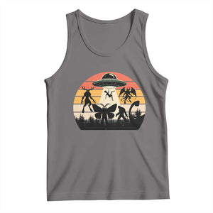 Retro Sunset Cryptid Squad Tank Top Cryptid Lover Gift TS12 Deep Heather Print Your Wear