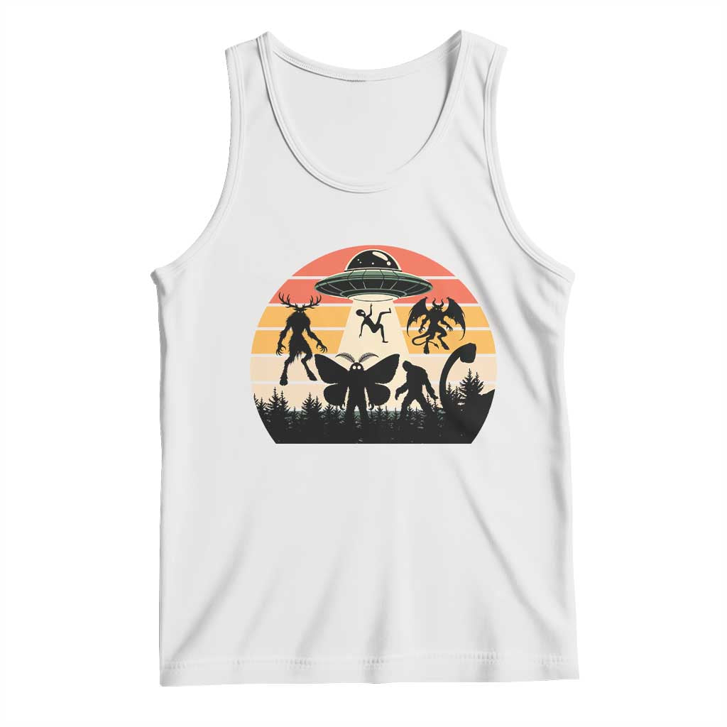 Retro Sunset Cryptid Squad Tank Top Cryptid Lover Gift TS12 White Print Your Wear