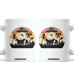 Retro Sunset Cryptid Squad Coffee Mug Cryptid Lover Gift TS12 White Print Your Wear