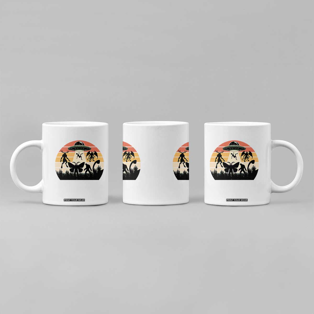 Retro Sunset Cryptid Squad Coffee Mug Cryptid Lover Gift TS12 Print Your Wear