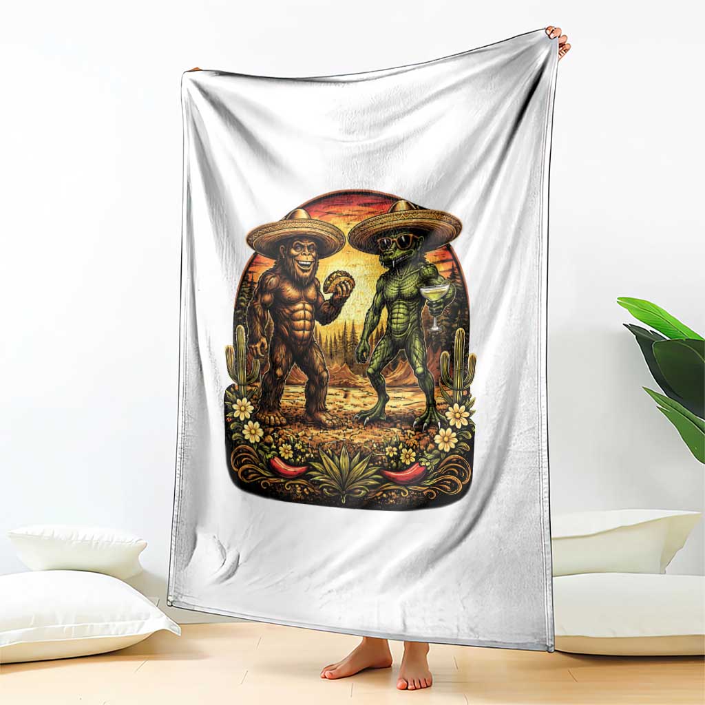 Funny Bigfoot Chupacabra Cinco De Mayo Throw Blanket Cryptid Lover Gift TS12 Print Your Wear