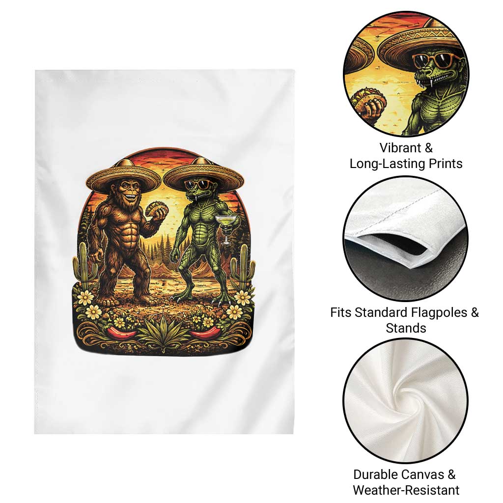 Funny Bigfoot Chupacabra Cinco De Mayo Garden Flag Cryptid Lover Gift TS12 Print Your Wear