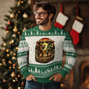 Funny Bigfoot Chupacabra Cinco De Mayo Ugly Christmas Sweater Cryptid Lover Gift TS12 Beige Green Print Your Wear