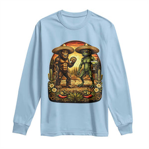Funny Bigfoot Chupacabra Cinco De Mayo Long Sleeve Shirt Cryptid Lover Gift TS12 Light Blue Print Your Wear