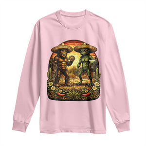 Funny Bigfoot Chupacabra Cinco De Mayo Long Sleeve Shirt Cryptid Lover Gift TS12 Light Pink Print Your Wear