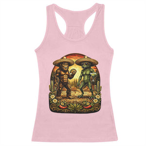 Funny Bigfoot Chupacabra Cinco De Mayo Racerback Tank Top Cryptid Lover Gift TS12 Light Pink Print Your Wear