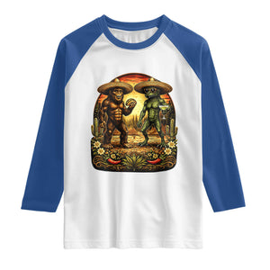 Funny Bigfoot Chupacabra Cinco De Mayo Raglan Shirt Cryptid Lover Gift TS12 White Royal Print Your Wear