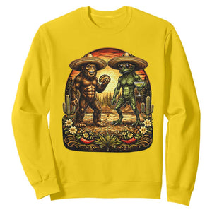 Funny Bigfoot Chupacabra Cinco De Mayo Sweatshirt Cryptid Lover Gift TS12 Daisy Print Your Wear
