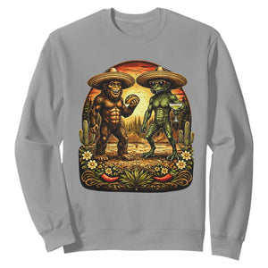 Funny Bigfoot Chupacabra Cinco De Mayo Sweatshirt Cryptid Lover Gift TS12 Sport Gray Print Your Wear