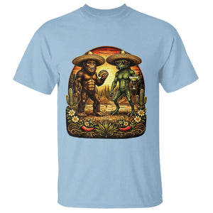 Funny Bigfoot Chupacabra Cinco De Mayo T Shirt Cryptid Lover Gift TS12 Light Blue Print Your Wear