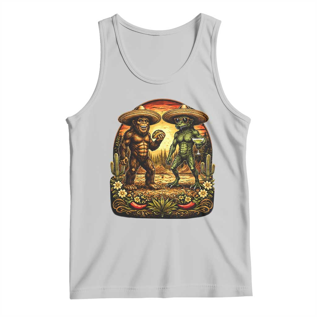 Funny Bigfoot Chupacabra Cinco De Mayo Tank Top Cryptid Lover Gift TS12 Ash Print Your Wear