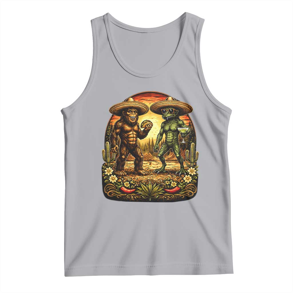 Funny Bigfoot Chupacabra Cinco De Mayo Tank Top Cryptid Lover Gift TS12 Athletic Heather Print Your Wear