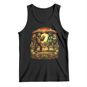 Funny Bigfoot Chupacabra Cinco De Mayo Tank Top Cryptid Lover Gift TS12 Black Print Your Wear
