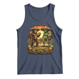 Funny Bigfoot Chupacabra Cinco De Mayo Tank Top Cryptid Lover Gift TS12 Navy Print Your Wear