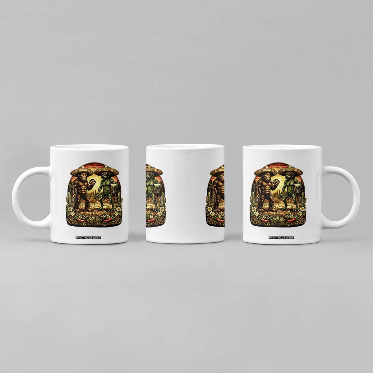 Funny Bigfoot Chupacabra Cinco De Mayo Coffee Mug Cryptid Lover Gift TS12 Print Your Wear