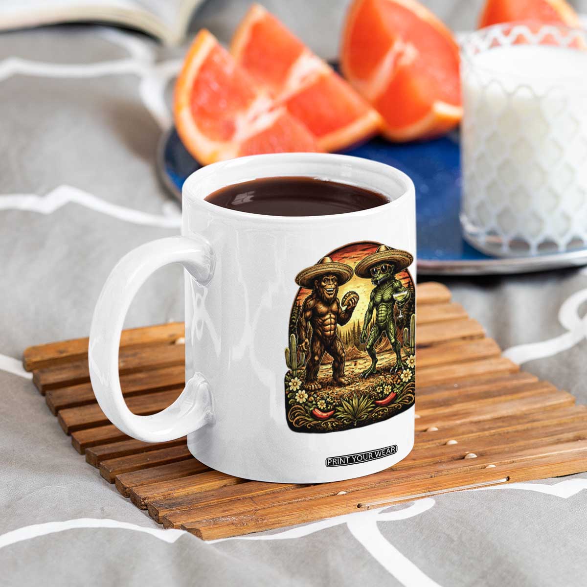 Funny Bigfoot Chupacabra Cinco De Mayo Coffee Mug Cryptid Lover Gift TS12 Print Your Wear