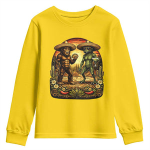 Funny Bigfoot Chupacabra Cinco De Mayo Youth Sweatshirt Cryptid Lover Gift TS12 Daisy Print Your Wear