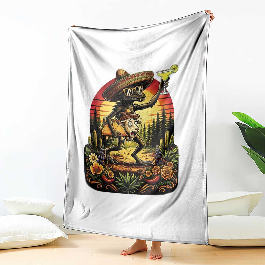 Funny Chupacabra Goat Taco Lover Throw Blanket Cinco De Mayo Party Gift TS12 Print Your Wear