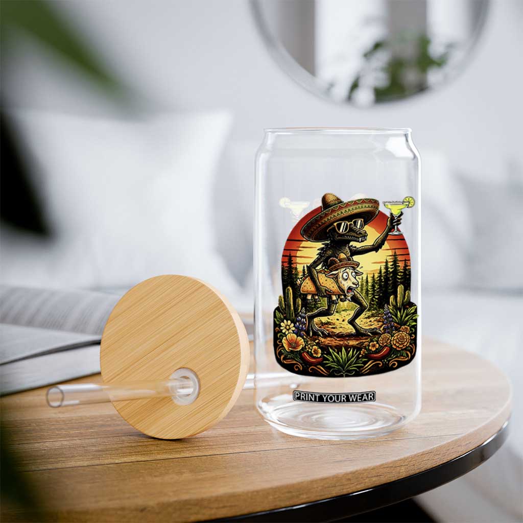 Funny Chupacabra Goat Taco Lover Glass Can Cinco De Mayo Party Gift TS12 Print Your Wear
