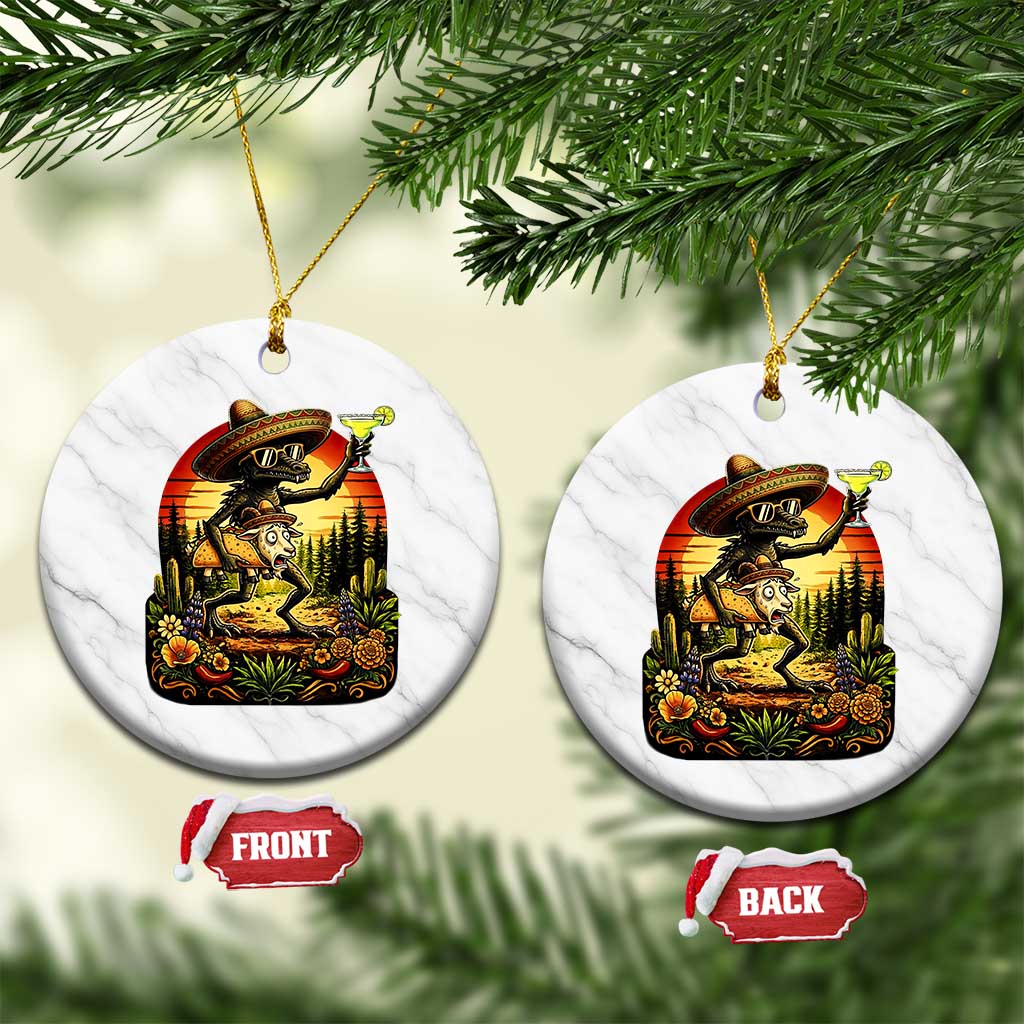 Funny Chupacabra Goat Taco Lover Ceramic Ornament Cinco De Mayo Party Gift TS12 1pc White Marble Print Your Wear