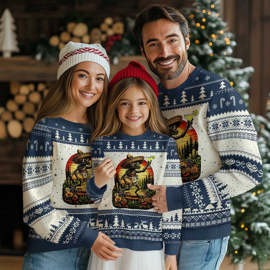 Funny Chupacabra Goat Taco Lover Ugly Christmas Sweater Cinco De Mayo Party Gift TS12 Beige Navy Print Your Wear