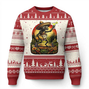 Funny Chupacabra Goat Taco Lover Ugly Christmas Sweater Cinco De Mayo Party Gift TS12 Beige Red Print Your Wear