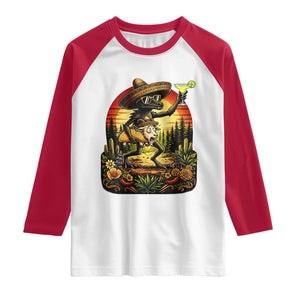 Funny Chupacabra Goat Taco Lover Raglan Shirt Cinco De Mayo Party Gift TS12 White Red Print Your Wear