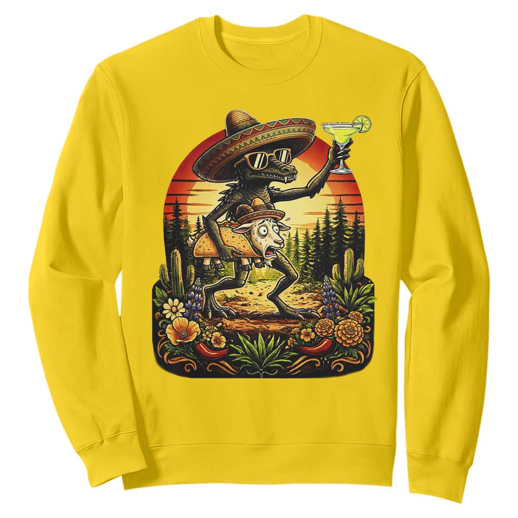 Funny Chupacabra Goat Taco Lover Sweatshirt Cinco De Mayo Party Gift TS12 Daisy Print Your Wear