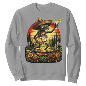 Funny Chupacabra Goat Taco Lover Sweatshirt Cinco De Mayo Party Gift TS12 Sport Gray Print Your Wear