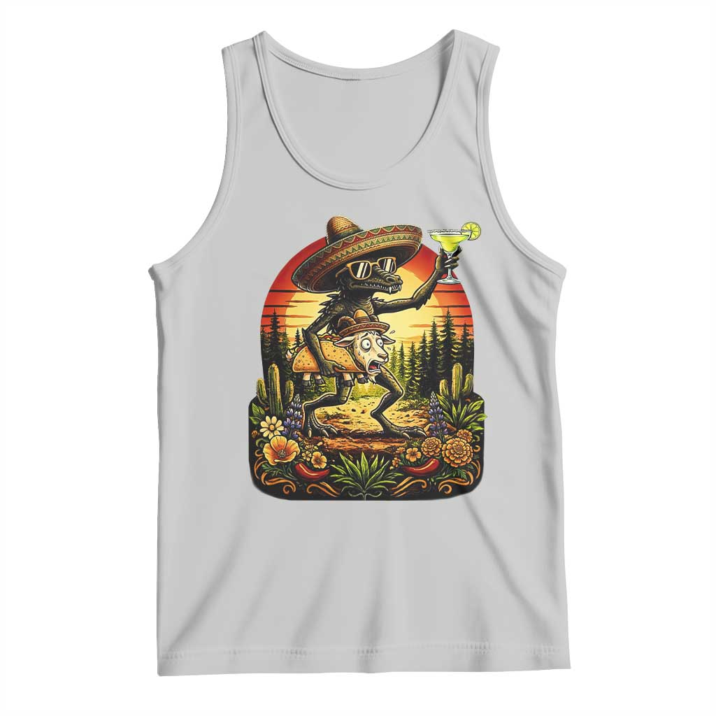 Funny Chupacabra Goat Taco Lover Tank Top Cinco De Mayo Party Gift TS12 Ash Print Your Wear