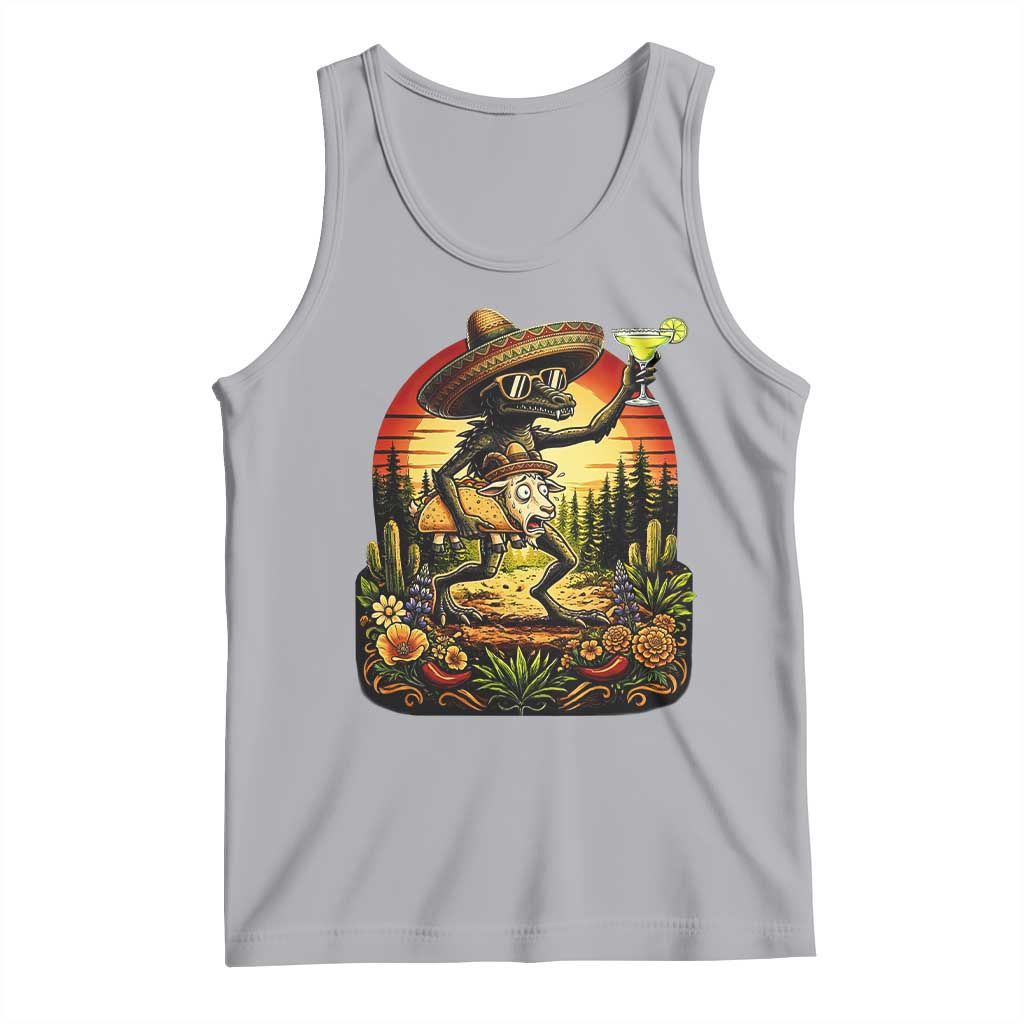 Funny Chupacabra Goat Taco Lover Tank Top Cinco De Mayo Party Gift TS12 Athletic Heather Print Your Wear