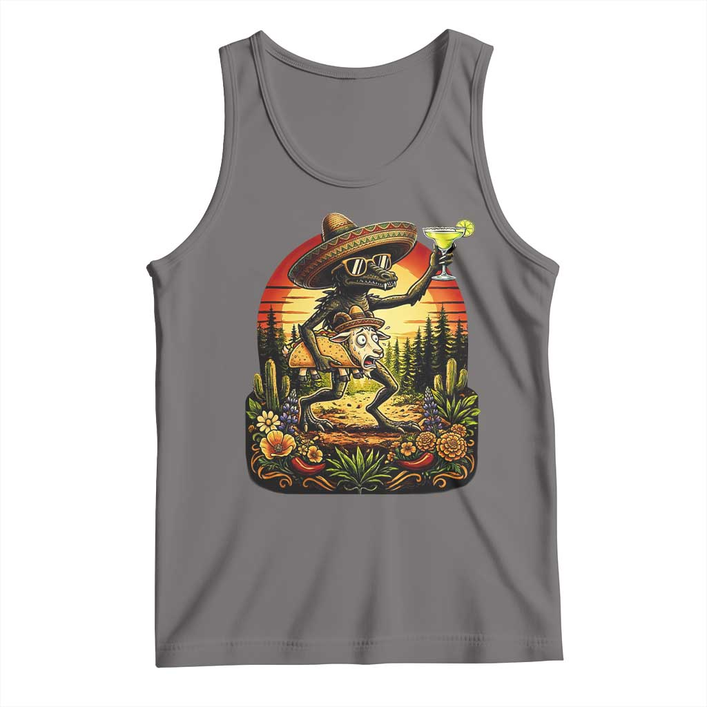 Funny Chupacabra Goat Taco Lover Tank Top Cinco De Mayo Party Gift TS12 Deep Heather Print Your Wear