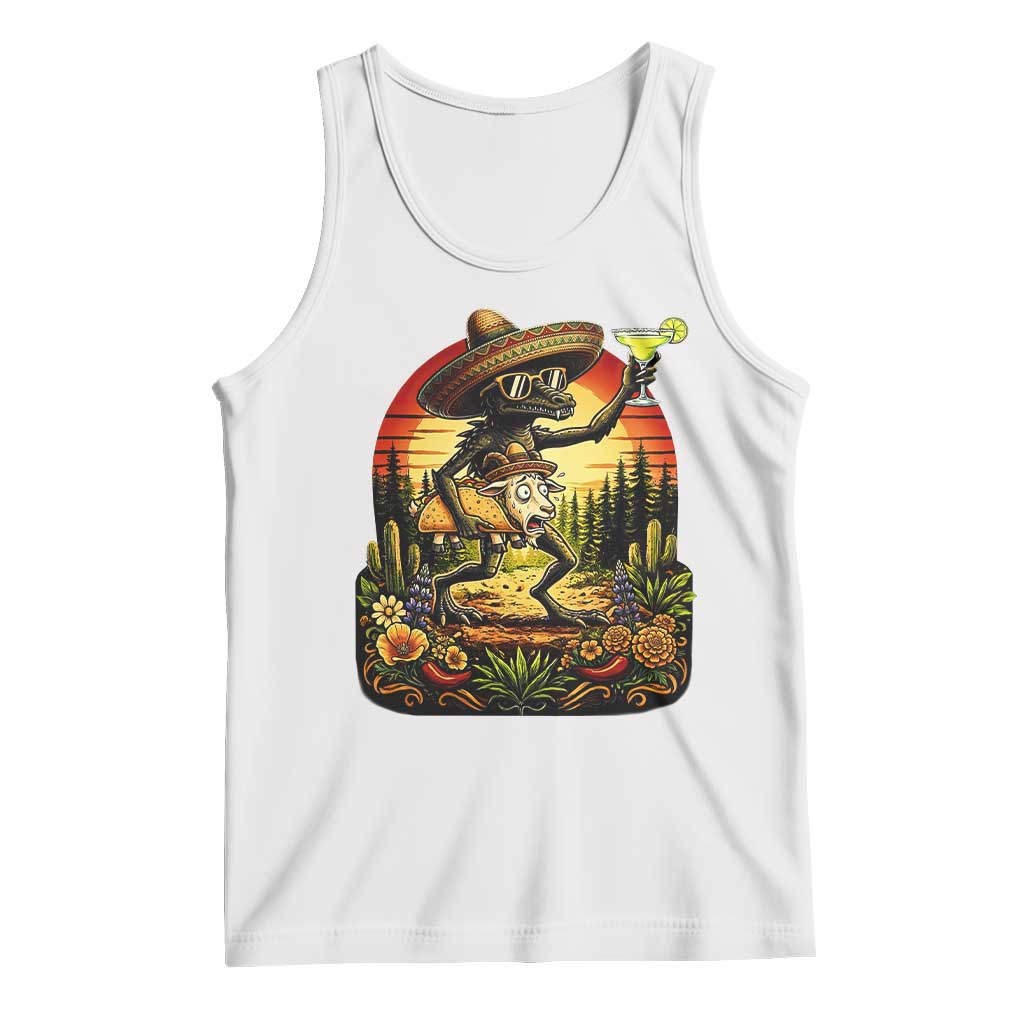Funny Chupacabra Goat Taco Lover Tank Top Cinco De Mayo Party Gift TS12 White Print Your Wear