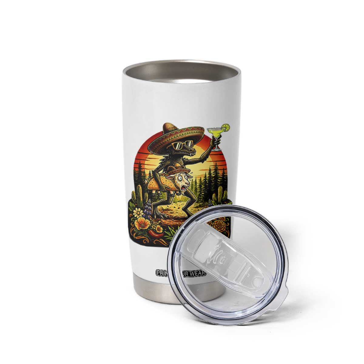 Funny Chupacabra Goat Taco Lover Tumbler Cup Cinco De Mayo Party Gift TS12 Print Your Wear